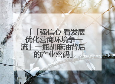 「强信心 看发展 优化营商环境争一流」一瓶胡麻油背后的产业密码
