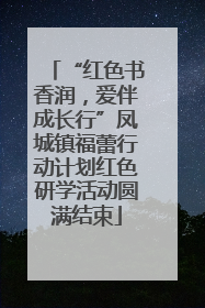 “红色书香润，爱伴成长行”凤城镇福蕾行动计划红色研学活动圆满结束