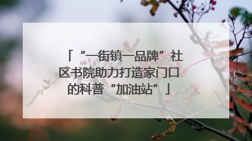 “一街镇一品牌”社区书院助力打造家门口的科普“加油站”