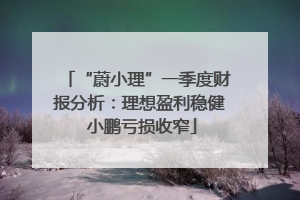 “蔚小理”一季度财报分析：理想盈利稳健 小鹏亏损收窄