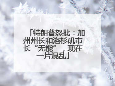 特朗普怒批：加州州长和洛杉矶市长“无能”，现在一片混乱