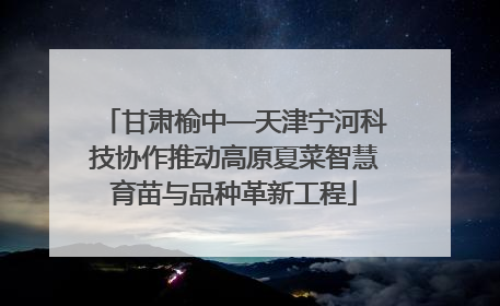 甘肃榆中—天津宁河科技协作推动高原夏菜智慧育苗与品种革新工程