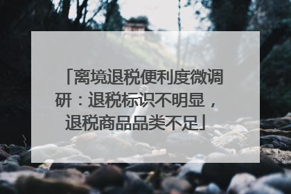 离境退税便利度微调研：退税标识不明显，退税商品品类不足