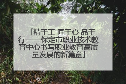 精于工 匠于心 品于行——保定市职业技术教育中心书写职业教育高质量发展的新篇章