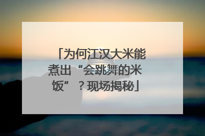 为何江汉大米能煮出“会跳舞的米饭”？现场揭秘