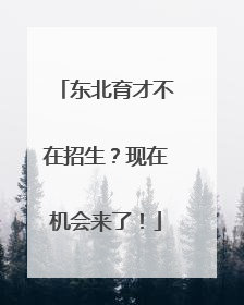 东北育才不在招生？现在机会来了！