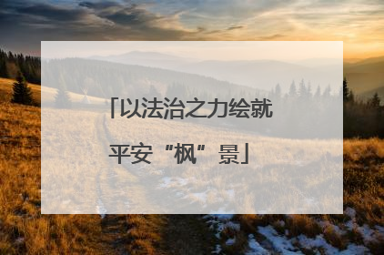 以法治之力绘就平安“枫”景