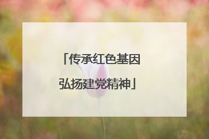 传承红色基因 弘扬建党精神