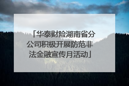华泰财险湖南省分公司积极开展防范非法金融宣传月活动
