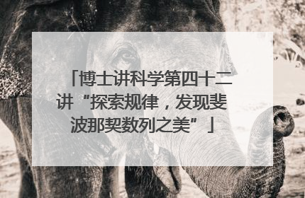 博士讲科学第四十二讲“探索规律，发现斐波那契数列之美”