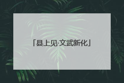 县上见·文武新化