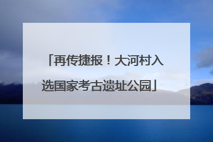 再传捷报！大河村入选国家考古遗址公园