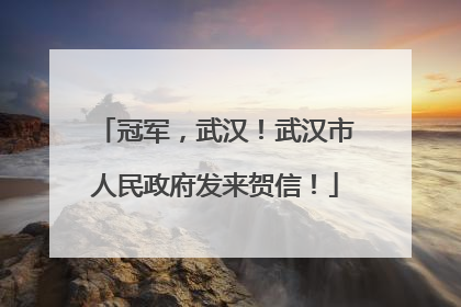 冠军，武汉！武汉市人民政府发来贺信！