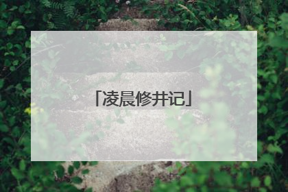 凌晨修井记