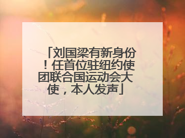 刘国梁有新身份！任首位驻纽约使团联合国运动会大使，本人发声