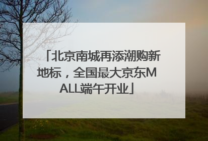 北京南城再添潮购新地标，全国最大京东MALL端午开业