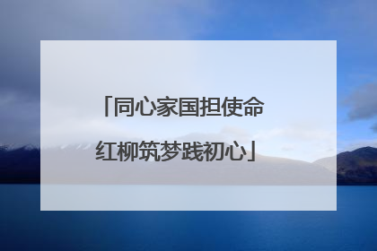 同心家国担使命 红柳筑梦践初心
