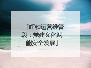 呼和运营维管段：党建文化赋能安全发展