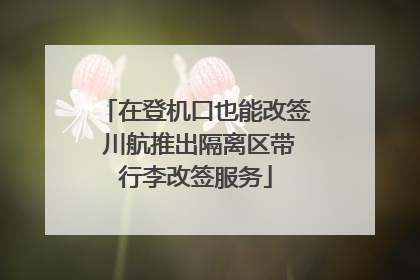 在登机口也能改签 川航推出隔离区带行李改签服务