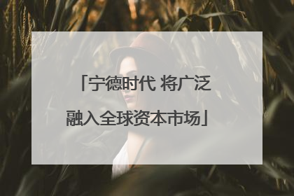宁德时代 将广泛融入全球资本市场