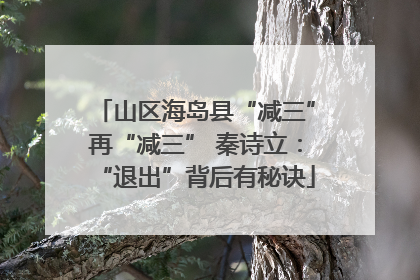 山区海岛县“减三”再“减三” 秦诗立：“退出”背后有秘诀