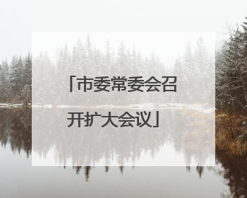 市委常委会召开扩大会议
