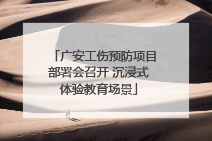 广安工伤预防项目部署会召开 沉浸式体验教育场景