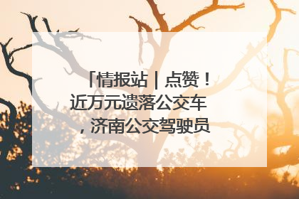 情报站｜点赞！近万元遗落公交车，济南公交驾驶员乘客接力还失主