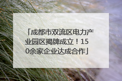 成都市双流区电力产业园区揭牌成立！150余家企业达成合作
