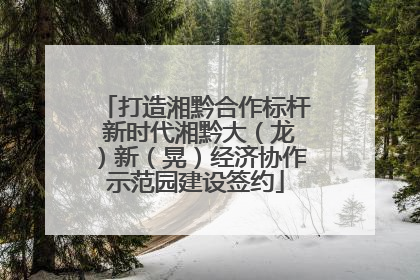 打造湘黔合作标杆 新时代湘黔大（龙）新（晃）经济协作示范园建设签约