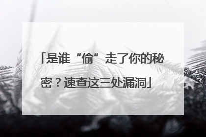 是谁“偷”走了你的秘密？速查这三处漏洞