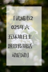 武威市2025年六五环境日主题宣传周活动启动