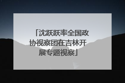 沈跃跃率全国政协视察团在吉林开展专题视察