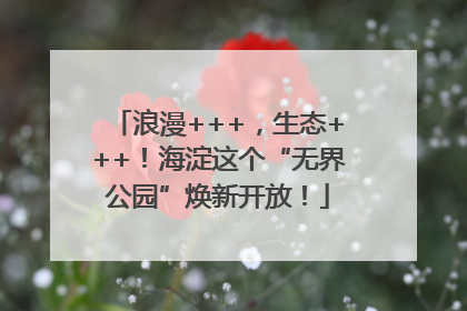 浪漫+++，生态+++！海淀这个“无界公园”焕新开放！