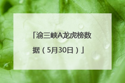 渝三峡A龙虎榜数据（5月30日）