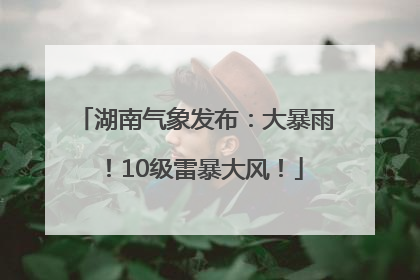 湖南气象发布：大暴雨！10级雷暴大风！