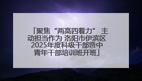 聚焦“两高四着力” 主动担当作为 洛阳市伊滨区2025年度科级干部暨中青年干部培训班开班