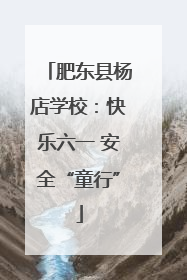 肥东县杨店学校：快乐六一 安全“童行”
