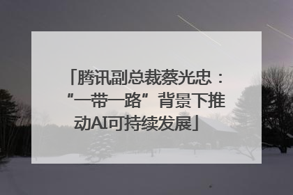 腾讯副总裁蔡光忠：“一带一路”背景下推动AI可持续发展
