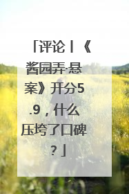 评论丨《酱园弄·悬案》开分5.9，什么压垮了口碑？