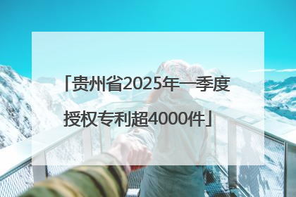 贵州省2025年一季度授权专利超4000件
