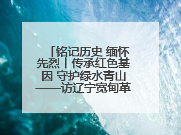 铭记历史 缅怀先烈丨传承红色基因 守护绿水青山——访辽宁宽甸革命老区