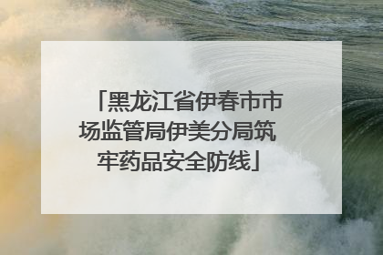 黑龙江省伊春市市场监管局伊美分局筑牢药品安全防线