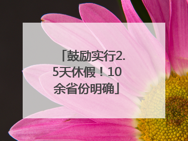 鼓励实行2.5天休假！10余省份明确