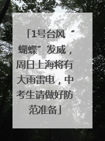 1号台风“蝴蝶”发威，周日上海将有大雨雷电，中考生请做好防范准备