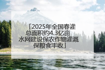 2025年全国春灌总面积约4.3亿亩 水网建设保农作物灌溉 保粮食丰收