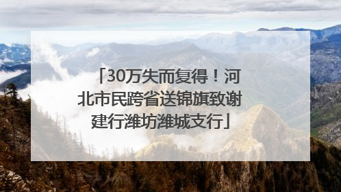 30万失而复得！河北市民跨省送锦旗致谢建行潍坊潍城支行